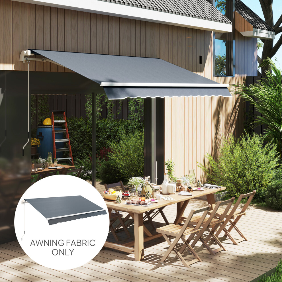 Outsunny Replacement Canopy for 3 x 2.5 m Awning (Fabric Only), Grey