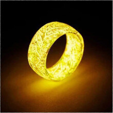 (As show, One size) Luminous Glow Ring Glowing in The Dark Ring Unisex Decoration Fluorescent Ring Ornaments Jewelry for Women Men, Yellow, 1111