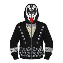 (M, One size) Boys Girls Movie Hero 3D Digital Print Hoodie, Full Zip, With Pocket, Sweatshirt, Cosplay Costume