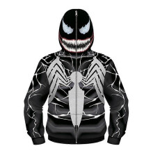 (L, One size) Boys Girls Movie Hero 3D Digital Print Hoodie, Full Zip, With Pocket, Sweatshirt, Cosplay Costume