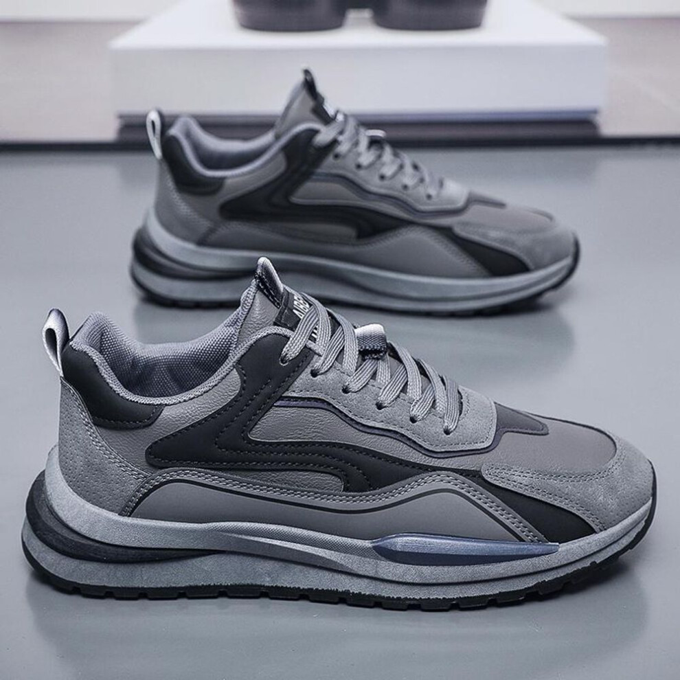 (grey, 42) Casual Sports Shoes Men&apos;s All-match Wear-resistant Men&apos;s Shoes Fashion Sports Leisure Running Shoes Basketball Shoes Board Shoes Lace Up Sne