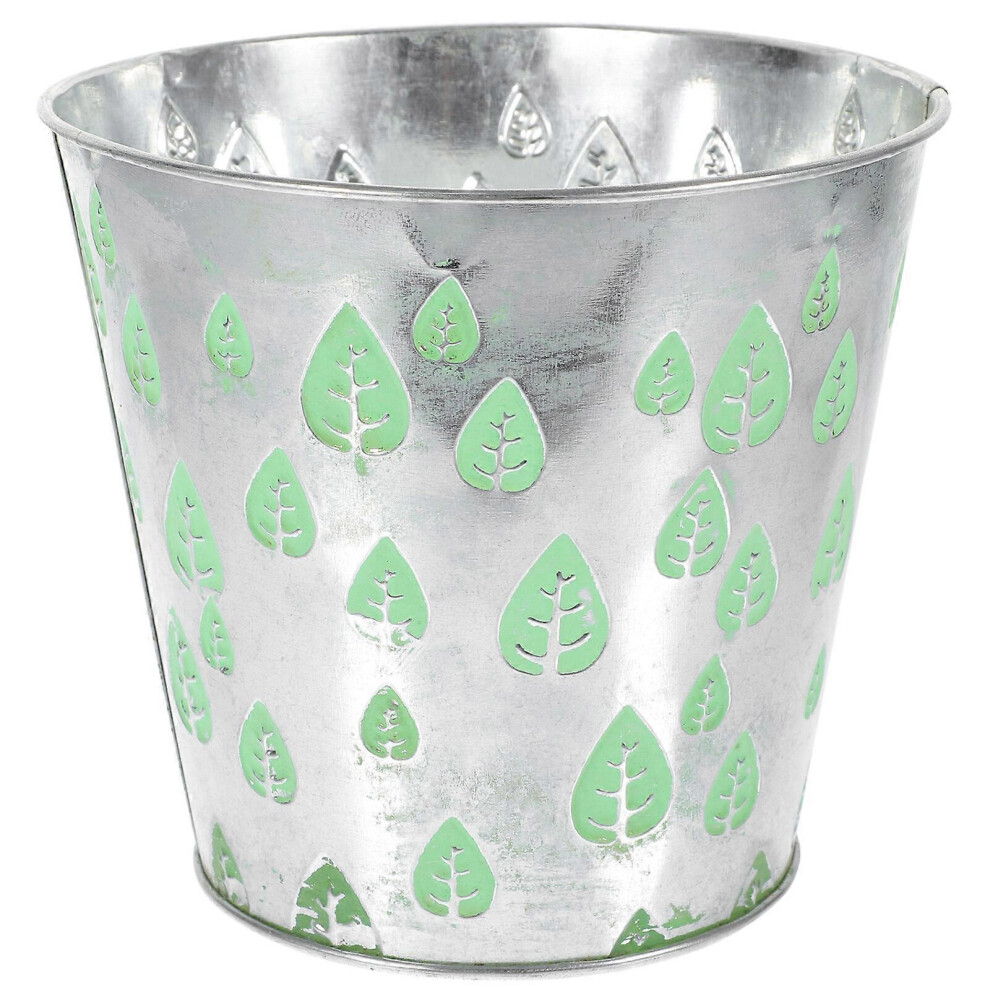 Kricely Grey (16.00X16.00x14.50cm, ) Metal Container Large Flower Container Vintage Flower Container Flower Arrangement Bucket