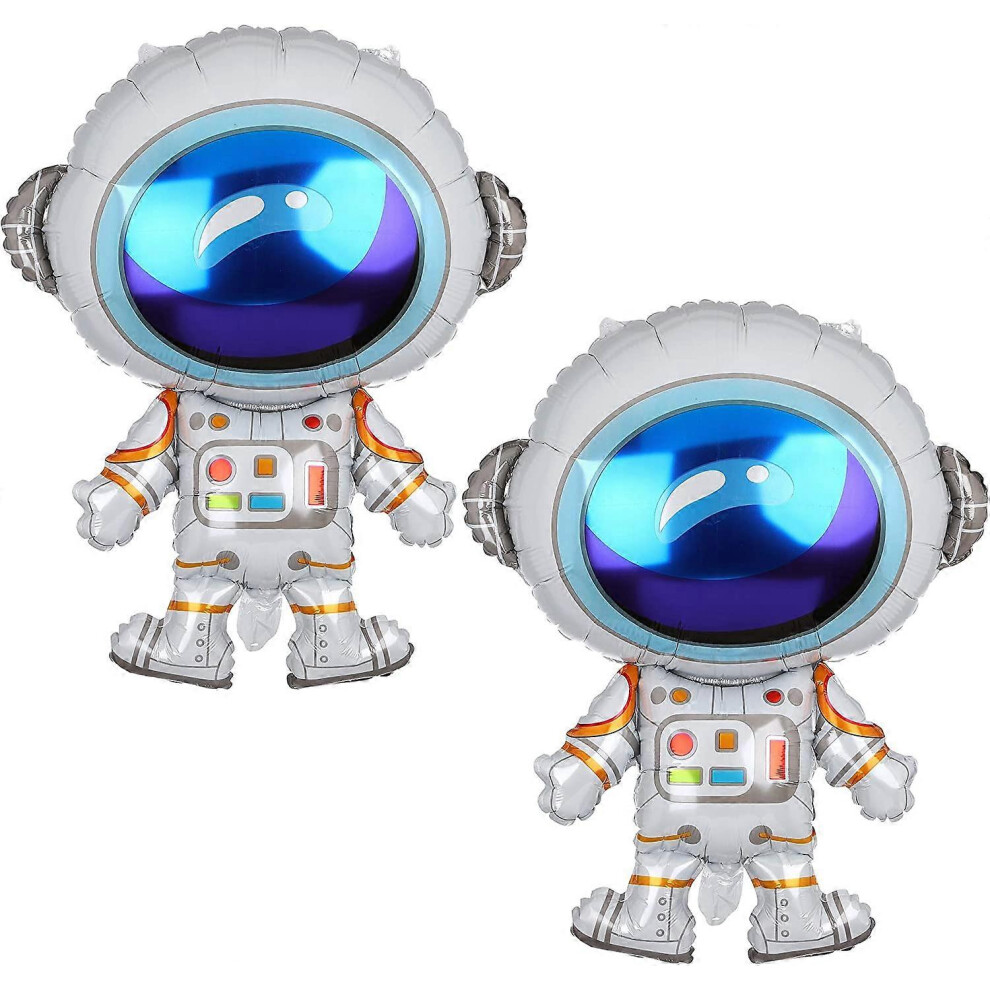 Konhill (As Show, One Size) 2 Pcs Astronauts Shaped Big Mylar Foil Balloon Universe Space Theme Birthday Party Decorations