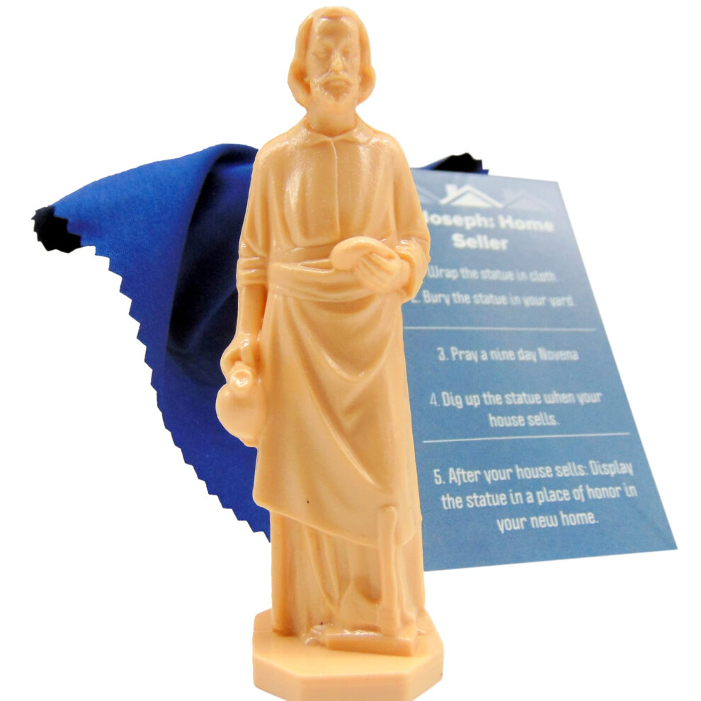 Westmon Works St. Joseph Statue F R Hausverkaufs-Set Mit Anleitung, Grabtuch Und Heiliger Novena, Hausverkaufsgebet, Komplettes Set-image