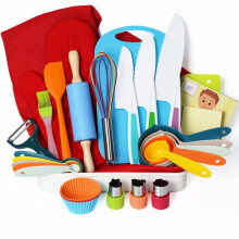 Kids Cooking and Baking Supplies Set with Gift Storage Box  Complete junior chef cooking Kit  Girls & Boys Childrens Real Bakeware Accessori