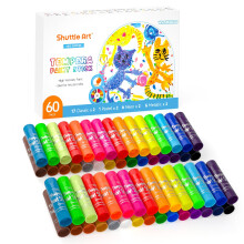 Shuttle Art tempera Paint Sticks 60 Pack 2 uppsttningar med 30 frger Solid temperafrg tvttbar supersnabbtorkning fungerar bra p pappersglas