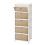 5-Tier Stackable Storage Boxes with Wheels, Folding StorageBins, Storage Organizer for Bedroom Living Room Study Office 4