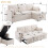 3-in-1 Convertible Sofa Bed with Internal Storage Chaise 14