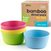 GET FRESH Bamboo Kids Snack Bowls  Set of 4 Bowls for Kids  Kids BPA Free bowls  Bamboo Dinnerware for Everyday Use  Kids Bamboo