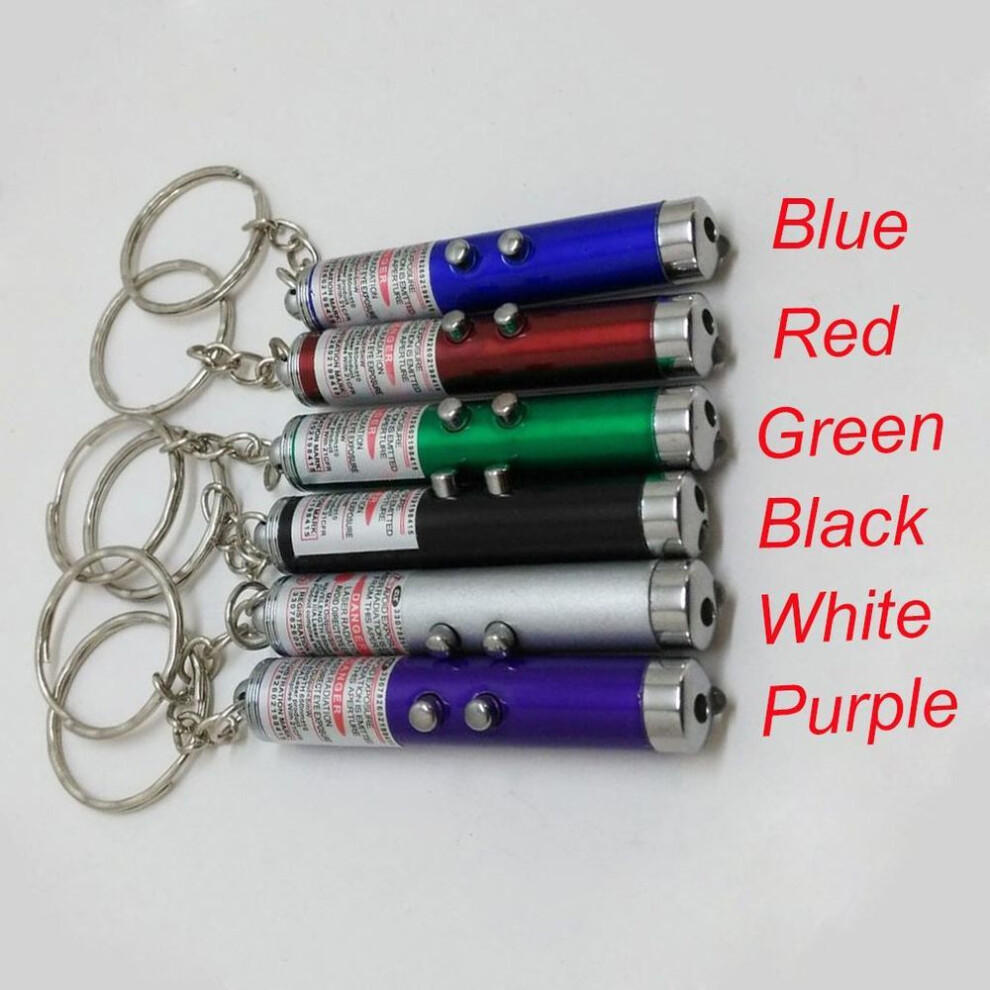 (red) Keychains Poratble Childrens 8cm Play Cat Toy Pointer Pen Pet Toys Led Laser
