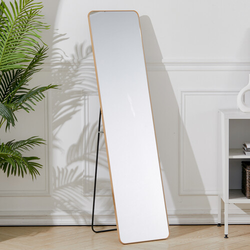 Living And Home (Gold) Modern Rectangular Metal Floor Mirror