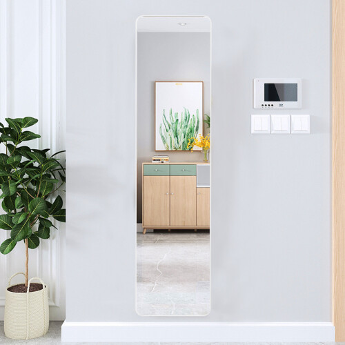 Living And Home (Silver White) Modern Rectangular Metal Floor Mirror 2