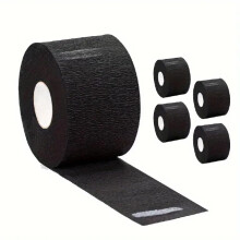 Studio Limited 5 Rollen Einweg-Nackenstreifenrolle, Friseurpapier, Einweg-Nackenpapier (1 Packung/5 Rollen schwarz), 500 Streifen
