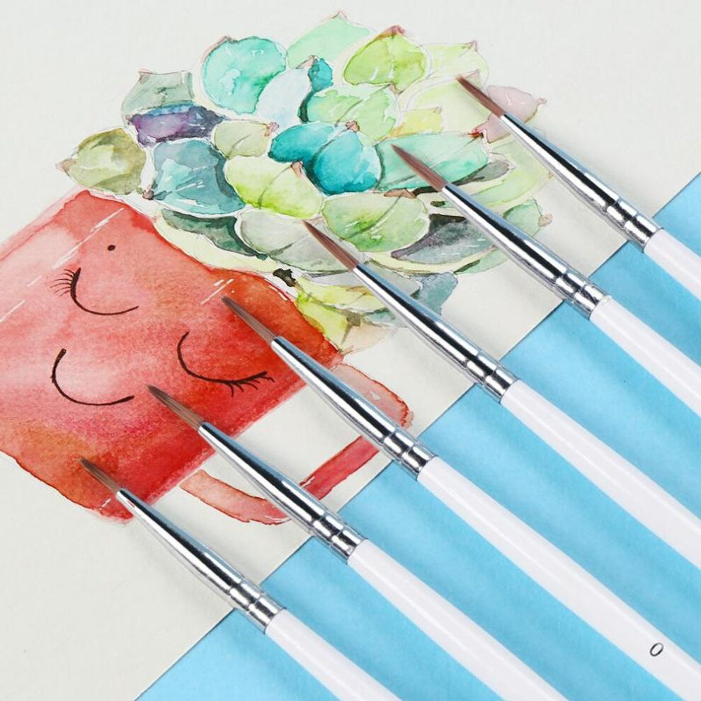 (white 00) 100pcs/set Fine Hand-painted Thin Hook Line Pen Multicolor Drawing Art Pen Paint Brush Nylon Brush Special Children&apos;s Diy Art Education Supplies