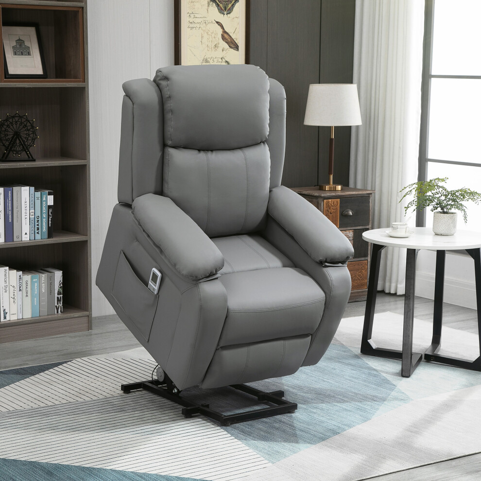 Homcom Grey Riser And Recliner Chair Power Lift Recliner With Remote