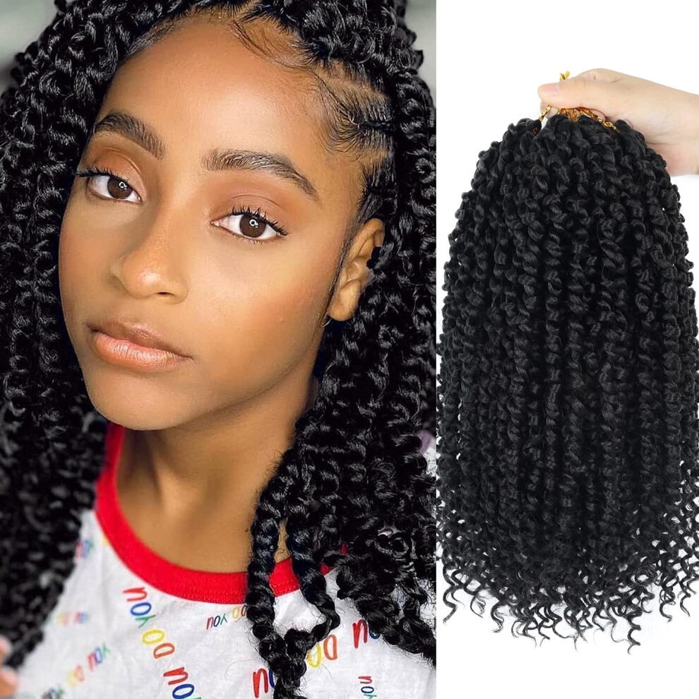 Dubbelbladig Bileaf Pre-Twisted Passion Twist Crochet Hair For Women 8 Packs Curly Crochet Hair Pre Looped 12 Inch Ombre Passion Twist Hair Short Passio