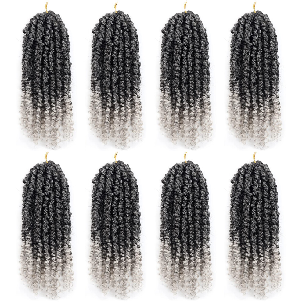 Bileaf Unisex Pre-Twisted Passion Twist Crochet Hair 12 Inch Ombre Passion Twist Hair 8 Packs Ombre Crochet Hair Pre Looped Passion Twists Crochet