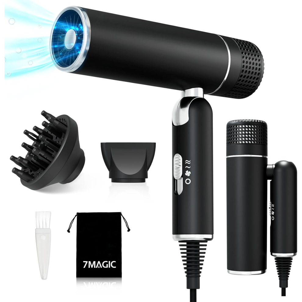 7Magic Hair Dryer, Diffuser Hairdryer, Blow Dryer For Women, Travel Hair Dryer, Ionic Hairdryer, Lightweight Blow Dryer, Const
