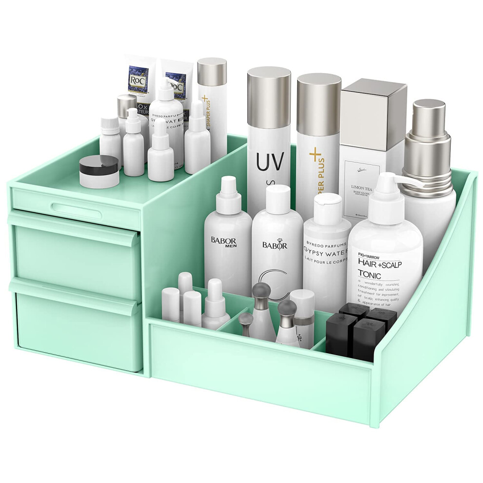 Bureau de maquillage, boîte de rangement pour cosmétiques avec tiroirs pour coiffeuse, comptoir de salle de bain, support de vanité élégant pour
