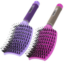 TaiBest Boar Bristle Hair Brush Set - Dry/Wet Hair Brush Detangler for Fine, Thick, Curly Hair - Curved and Vented Hair Brush for Women, Men or Kids (