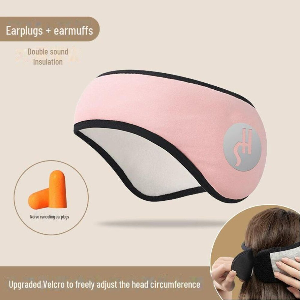 (pink, Velcro + Earplugs; One Size) "universal Noise-isolating Earmuffs With Eye Mask For Sleep & Outdoor Winter Sports - Velcro & Velvet For Men & Women"