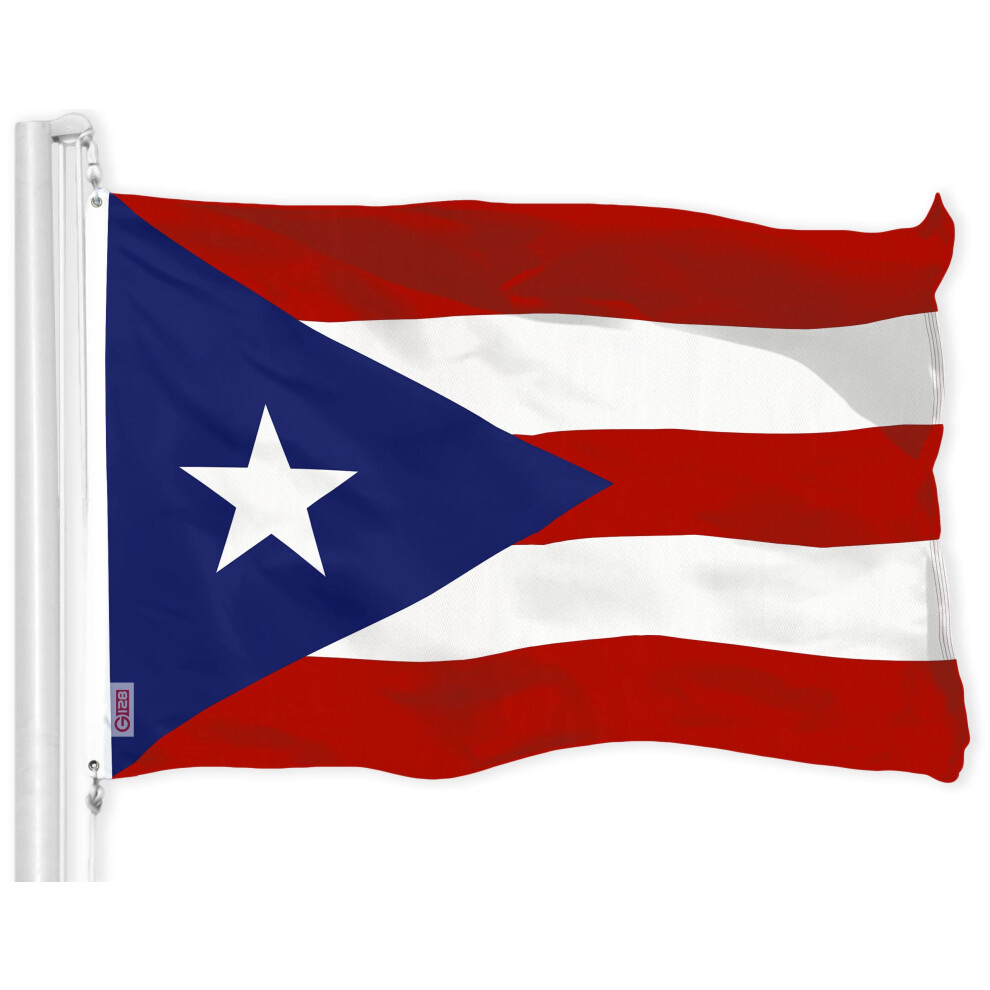 G128 Puerto Rico Puerto-Ricanische Flagge | 3 X 5 Fu? | Liteweave Pro Series Bedrucktes 150D-Polyester | Leuchtende Farben F?R Drinnen Und Drau?En. Me-image
