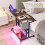 Dripex Mobile Standing Desk with Power Light Storage Cup Holder Hooks 7