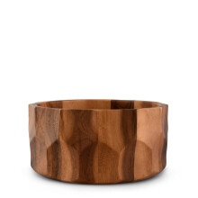 Arthur Court Acaica Wood Salade de service bol pour fruits ou salades - Ctes de diamants a face incurves Bol de piece matresse moderne 12 pouce