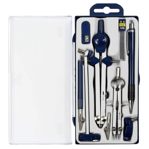 UNJOO Drawing 9Pc Geometry Set Metal Compass  Geometry Precision Tool for Student  Circle Drawing Tool and Architecture  Drafting Kits for E