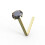 (24G, Pink) 9K Gold L-Bend Crystal Nose Stud 6