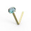 (24G, Pink) 9K Gold L-Bend Crystal Nose Stud 7