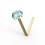(24G, Pink) 9K Gold L-Bend Crystal Nose Stud 8