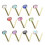 (24G, Pink) 9K Gold L-Bend Crystal Nose Stud 3