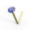 (24G, Pink) 9K Gold L-Bend Crystal Nose Stud 9