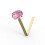 (24G, Pink) 9K Gold L-Bend Crystal Nose Stud 4