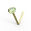 (24G, Pink) 9K Gold L-Bend Crystal Nose Stud 10