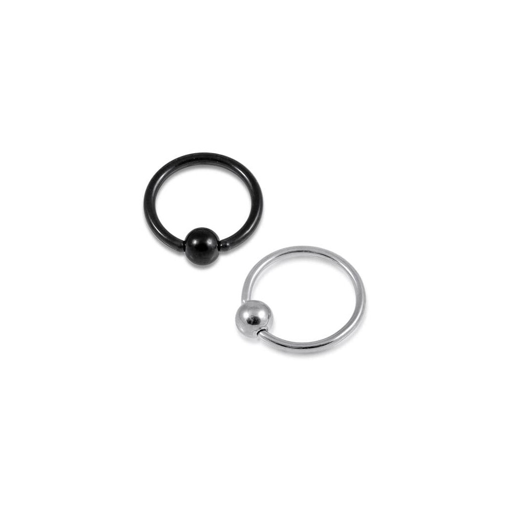 (Black, 0.8x7x3) Surgical Steel and Black Anodised BCR Ring with Ball-image-OPC-PG9BDV2-NEW