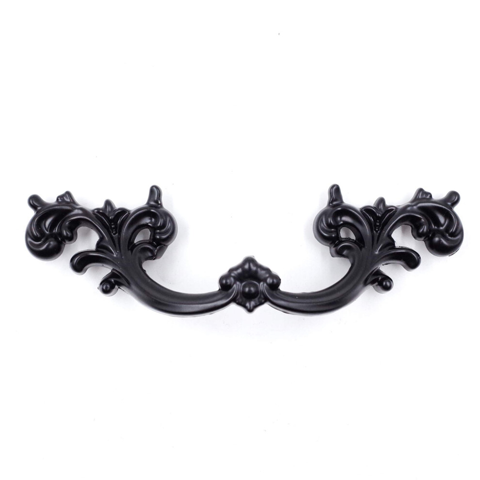 Lot de 6 poign   es de tiroir provinciales fran   aises JETLAND, noir plat, 212 trous centraux, style shabby chic vintage pour commode, table de nuit