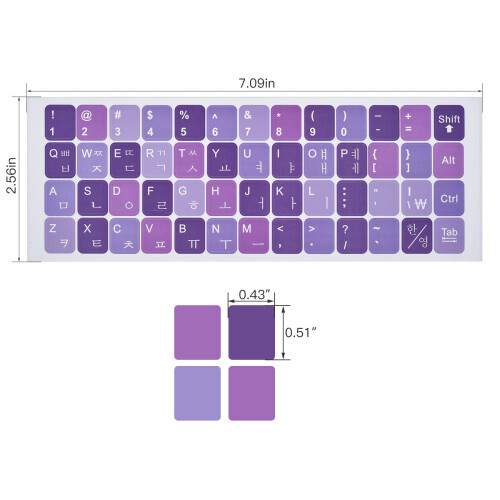 2pack adesivos coreanos de teclado coreano 2