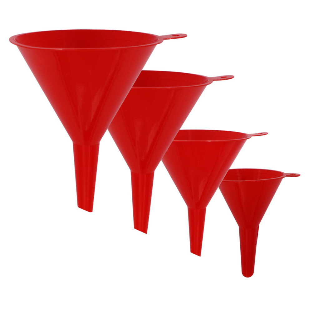 KongNai 4 Pieces Plastic Funnel Set for Kitchen and Automotive Use Mi