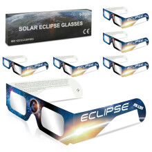 Solar Eclipse Glasses AAS Approved 2024 6 Pack Solar Eclipse Glasses for Direct Sun Viewing-ISO 12312-2:2015(E) & CE Certified(6 Pack)
