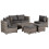 Outsunny Outsunny 8pc Outdoor Patio Furniture Set Weather Wicker Rattan Sofa Chair Grey 9