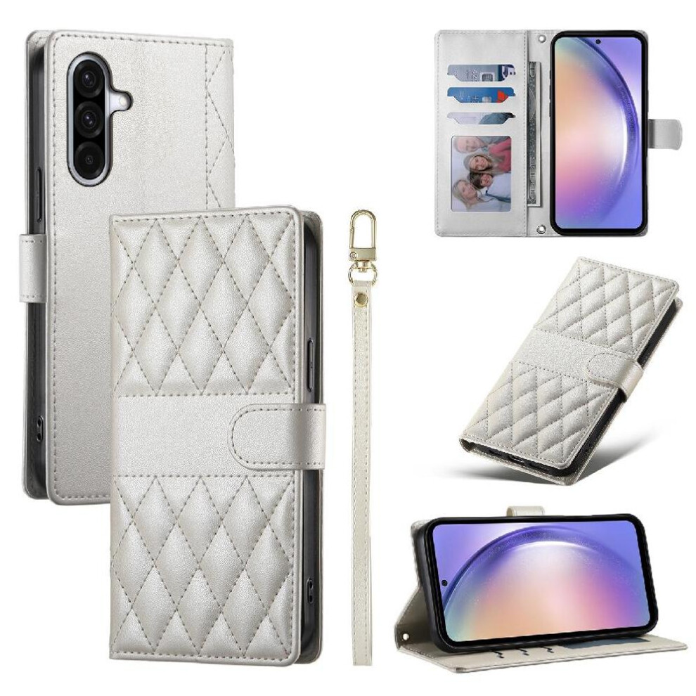 (White) Flip Case For Samsung Galaxy A54 5G Shockproof Leather Case Elegant Dual Straps Wallet White 764549543366