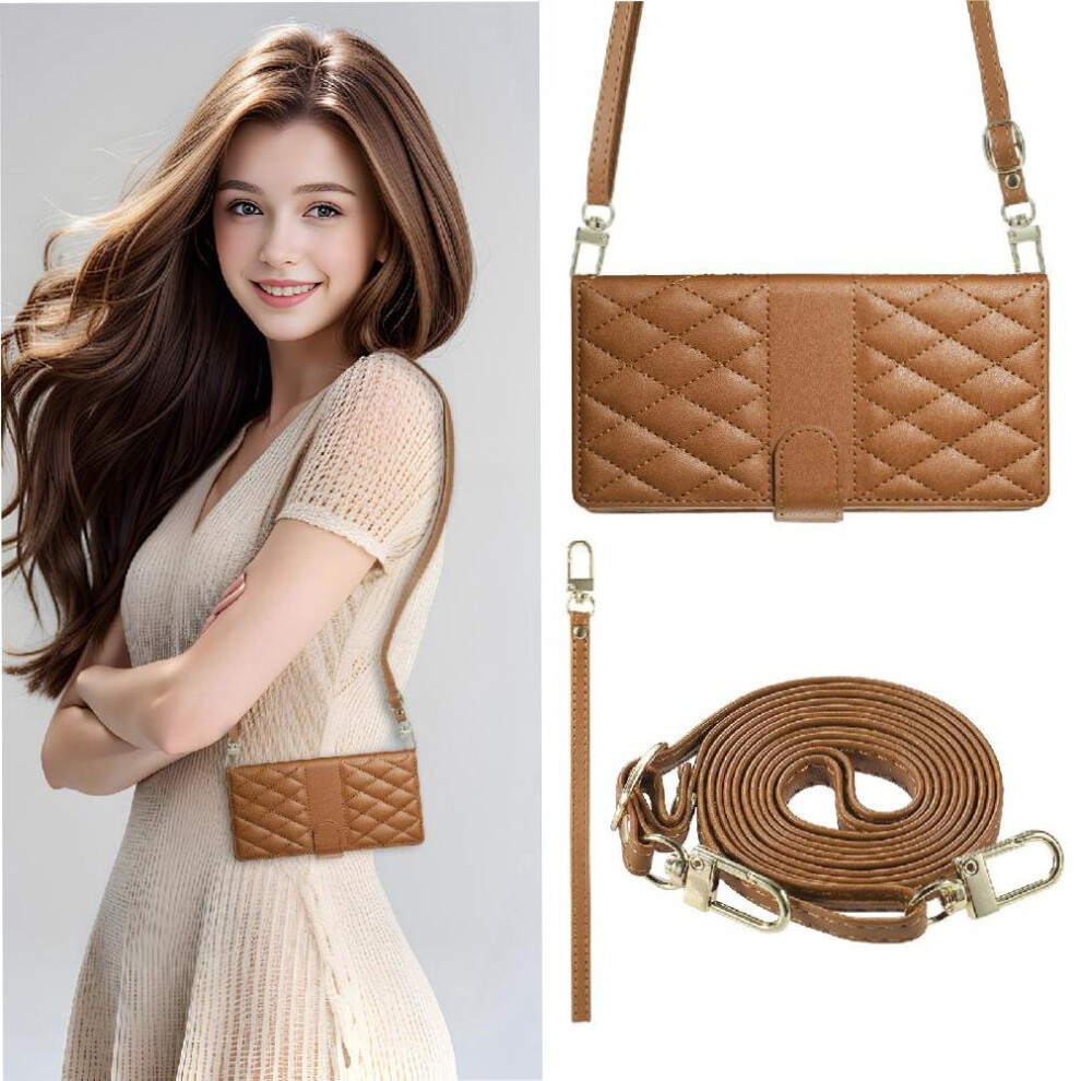 (Brown) Flip Case For Samsung Galaxy A54 5G Shockproof Leather Case Elegant Dual Straps Wallet Brown 764549543397
