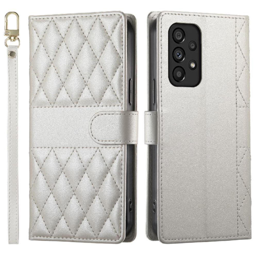 (White) Flip Case For Samsung Galaxy A53 5G Shockproof Elegant Dual Straps Wallet Leather Case White 764549543427