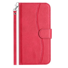 (rose red ) Flip Case for Samsung Galaxy S25 Shockproof Colorful Wrist Strap Pu Leather Card Slots Holder