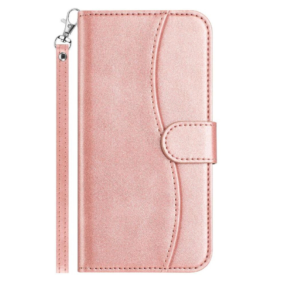 (Rose ) Flip Case For Samsung Galaxy S24 Shockproof Pu Leather Colorful Card Slots Holder Wrist Strap Gold 764549544264