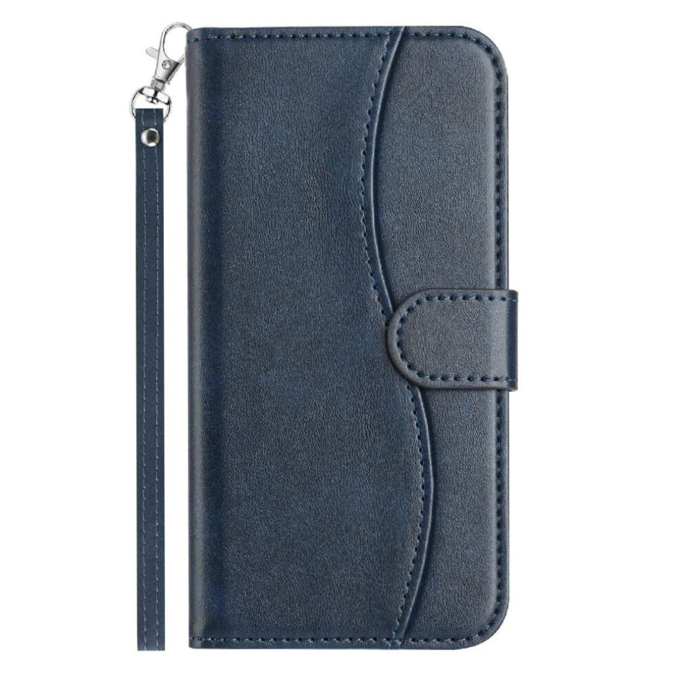 (Blue) Flip Case For Samsung Galaxy S23 Fe Shockproof Wrist Strap Card Slots Holder Pu Leather Colorful Blue 764549544363