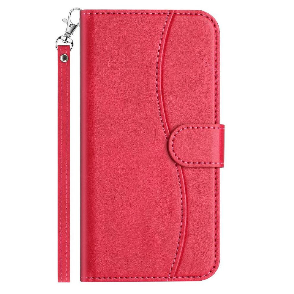 (Rose ) Flip Case For Samsung Galaxy S23 Wrist Strap Shockproof Pu Leather Colorful Card Slots Holder Red 764549544431