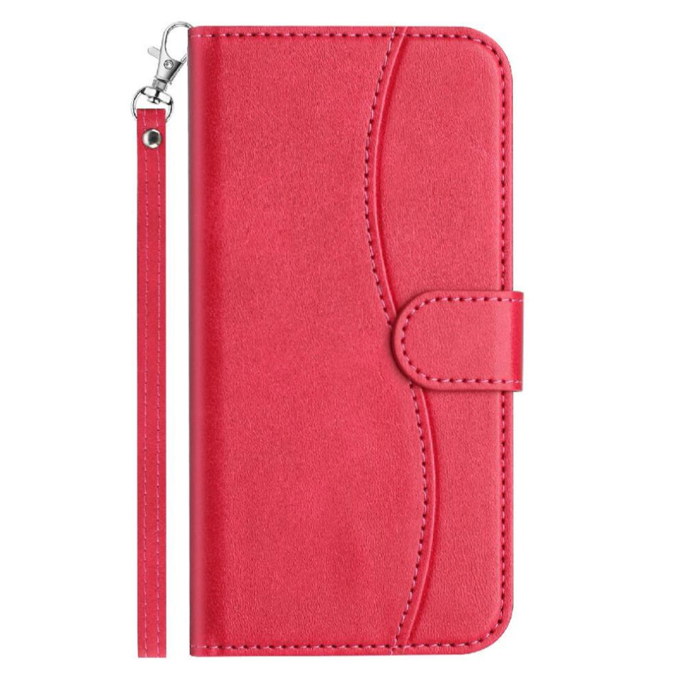 (Rose ) Flip Case For Samsung Galaxy S24 Ultra Pu Leather Shockproof Colorful Card Slots Holder Wrist Strap Red 764549544493